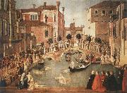 Gentile Bellini Miracle of the Cross on San Lorenzo Brdge,late 1500 Norge oil painting reproduction